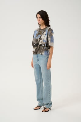 Kurzarm-Bluse Regular fit multicolour