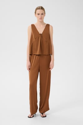 Ärmellose Bluse Loose fit brown