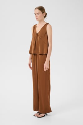 Ärmellose Bluse Loose fit brown