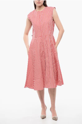 ARCHIVE Midi-Hemdkleid aus Baumwolle mit Vichy-Karomuster in Rot