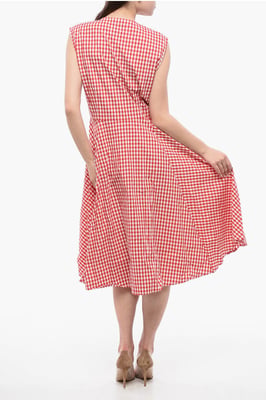 ARCHIVE Midi-Hemdkleid aus Baumwolle mit Vichy-Karomuster in Rot