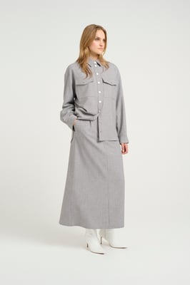 Langarm-Hemd Oversize fit grey