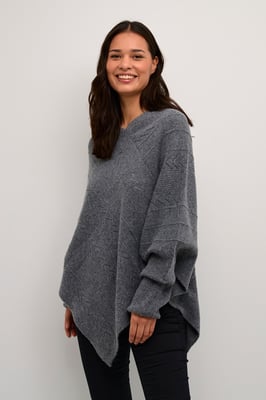 Poncho Lockere Passform melange