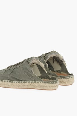MM22 Grüne Low-Top-Sneaker aus Baumwolle mit offener Rückseite