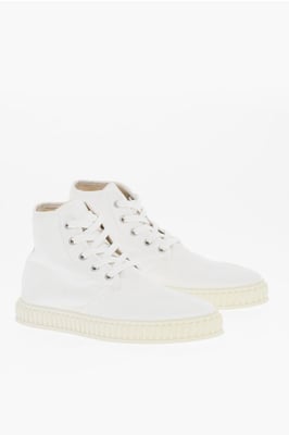 MM22 Einfarbige High-Top-Sneaker aus Baumwolle in Weiß