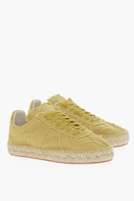 MM22 Canvas Low Top Sneakers mit Jute-Detail in Gelb