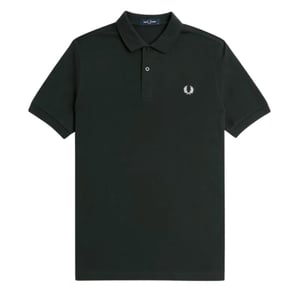 Fred Perry - Einfarbiges, kurzärmliges Poloshirt in Nachtgrün