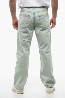 Straight Fit OVERDYE LOGO Jeans mit Gürtelschlaufen 24cm in Hellblau