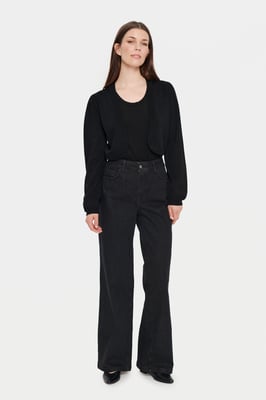 Strickjacke Gerade Passform black