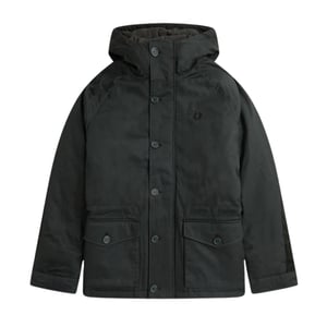 Fred Perry - Kurze, nachtgrüne Parkajacke mit Schnorchel