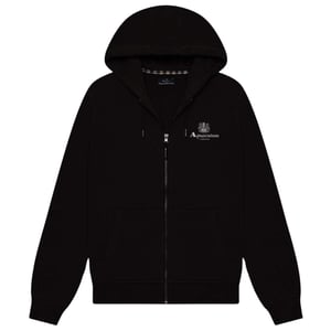 Aquascutum Active - Schwarzer Hoodie mit kleinem Logo und durchgehendem Reißverschluss