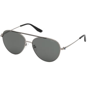 BMW Sonnenbrille mit Rahmen in glänzendem hellem Ruthenium und polarisierten Gläsern