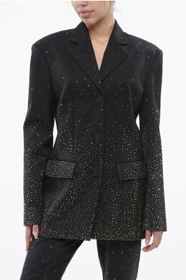 3-Knopf BLING Blazer mit Degradè-Strass in Schwarz
