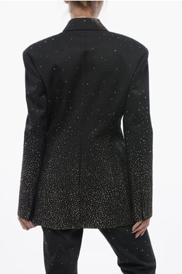 3-Knopf BLING Blazer mit Degradè-Strass in Schwarz