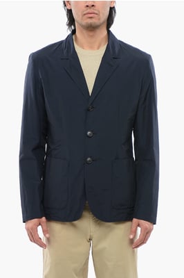 Einreihiger Blazer mit aufgesetzten Taschen in Blau