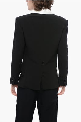 Doppellagiger DECONSTRUCTED Blazer mit Schalkragen in Schwarz & Weiß