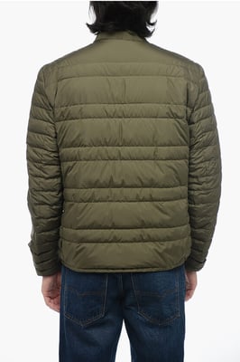 Gesteppte leichte Jacke mit Rundhalsausschnitt in Grün