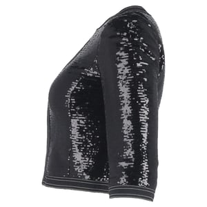 Chanel Zip-Wende-Pailletten-Cropped-Blazer aus schwarzem Polyester