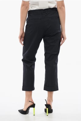 Cropped-Fit-Chinos aus Stretch-Baumwolle in Blau