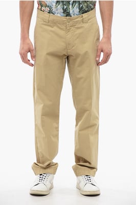 Chinohose mit hoher Taille in Beige