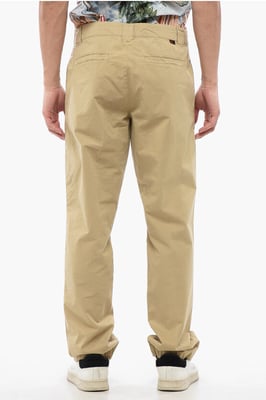 Chinohose mit hoher Taille in Beige