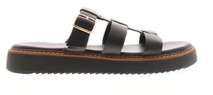 Hush Puppies Damen Sandalen Celeste Slingback Gladiator Leder Schnalle Schwarz
