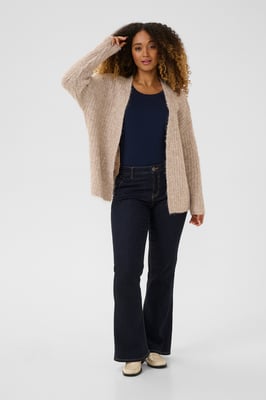 Strickjacke im Oversize-Schnitt beige