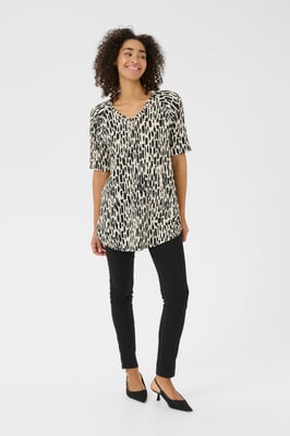 Stricktunika A-shape black offwhite