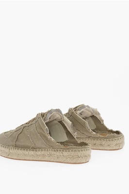 MM22 Grüne Low-Top-Sneaker aus Baumwolle mit offener Rückseite