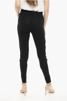 Baumwoll-SOMMER-Leggings mit seitlichem Mesh in Schwarz
