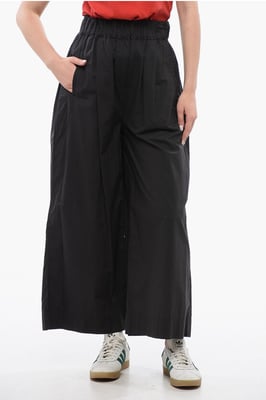 Cropped-Fit-Hose aus Popeline-Baumwolle in Schwarz