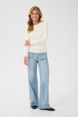 Langarm-Shirt Regular fit white