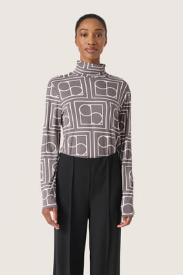 Langarm-Shirt Gerade Passform dark grey