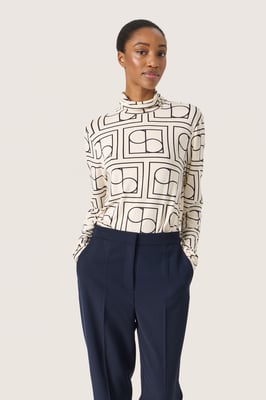 Langarm-Shirt Gerade Passform white
