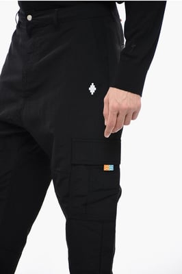 Nylon-Cargohose in Schwarz