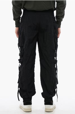 Nylon BANDED Cargohose mit Bündchen in Schwarz