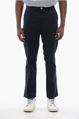 Cargohose aus Stretch-Baumwolle in Blau