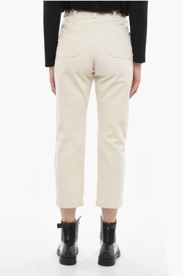 Verkürzte Straight-Leg-Jeans in Weiß