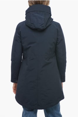 Einfarbige Daunenjacke mit herausnehmbarem Innenfutter in Blau