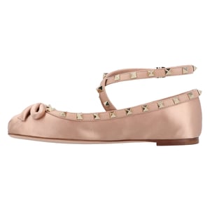 Valentino Rockstud Satin Ballerinas Rosa