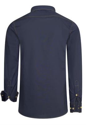 Langarm Slim Fit Hemd mit Kontrast-Naht