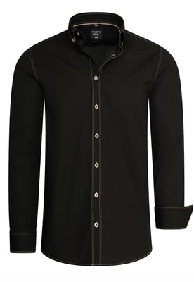 Langarm Slim Fit Hemd mit Kontrast-Naht
