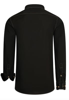 Langarm Slim Fit Hemd mit Kontrast-Naht