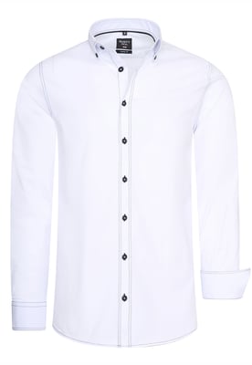 Langarm Slim Fit Hemd mit Kontrast-Naht