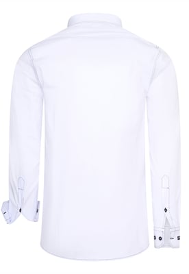 Langarm Slim Fit Hemd mit Kontrast-Naht