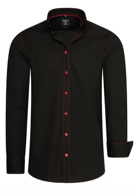 Langarm Slim Fit Hemd mit Kontrast-Naht