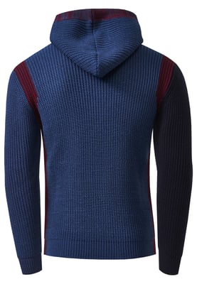 Kontrast Grobstrick Kapuzenpullover