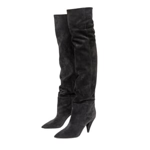 Saint Laurent Era 85 Overknee-Stiefel aus Wildleder – 10er