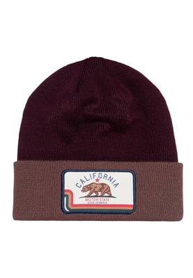 King Kerosin Herren Stickmütze California Motor State weinrot