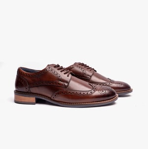 Hush Puppies Dustin Herren Brogue Schuhe Schokolade